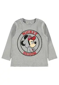 Bluza copii - Mickey Mouse - Bumbac - Gri