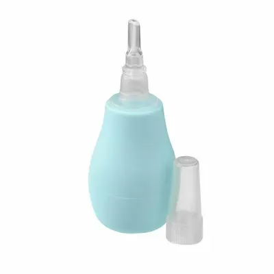 Aspirator nazal manual, BabyOno, Cu varf Din silicon, 0 luni+, Albastru
