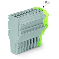 1-conductor female plug; 1.5 mm²; 10-pole; 1,50 mm²; gray, green-yellow