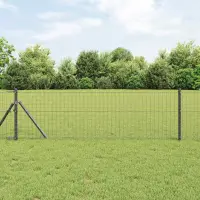 vidaXL Stâlp de gard încorporat 13 buc. Gri Oțel vopsit electrostatic