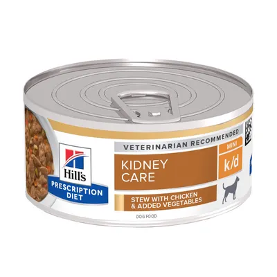 Hrana pentru caini Hill's Prescription Diet Kidney Care K/D, tocanita cu pui și legume, 156 g