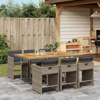 Gossi set mobilier de gradina cu perne, 7 piese, gri, poliratan