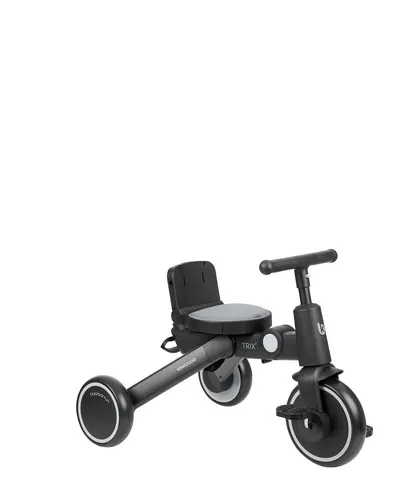 Tricicleta 8in1 pentru copii KikkaBoo Trix 2 Gri ultrapliabila,de la 10 luni la 22kg,cadru din aluminiu,sezut rotativ,spatar reglabil,maner parental reglabil,copertina reglabiladetasabila,centura de siguranta