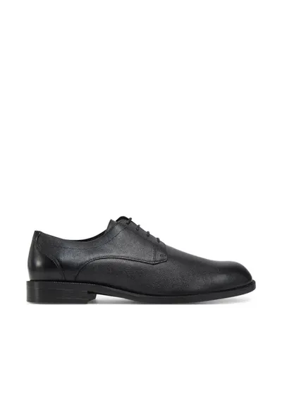 Pantofi barbatesti - piele naturala - negru - inchidere cu sireturi