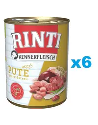 RINTI Kennerfleisch Turkey curcan 6x800 g hrana caini