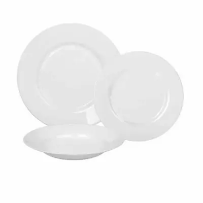 Serviciu de Luat Masa Plumi White, Farfurii, Alb, 18 Bucati, Luminarc
