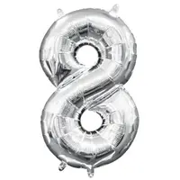 Balon folie argintiu cifra 8