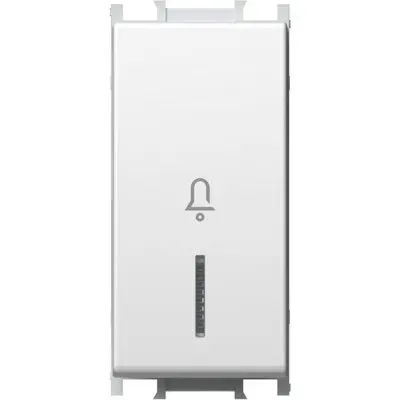 Modul Buton cu LED Simplu 1M 16A IP20 Alb, TEM Modul TEM-SM11PWIN01-U