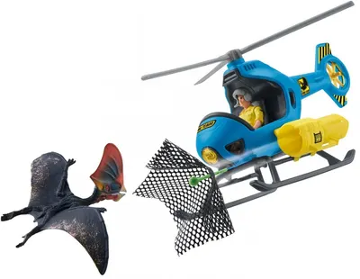Set figurine Schleich Dinosaurs - Elicopter la vanatoare de dinozauri