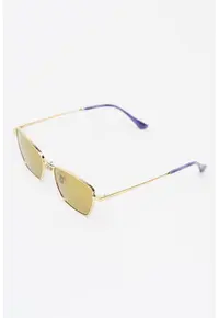 Ochelari de soare butterfly unisex polarizati cu rama metalica - Auriu