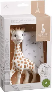 Jucarie pentru bebelusi Sophie la Girafe - Sophie, 18 cm., cu punga pentru depozitare