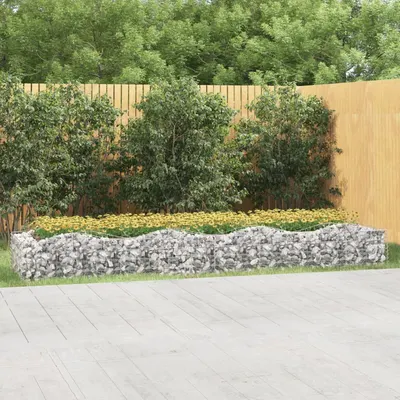Gossi strat inaltat cu gabion arcuit, 400x100x50 cm, fier galvanizat