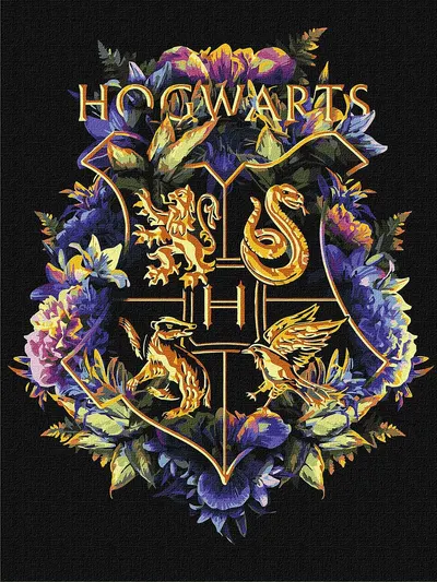 Kit de pictură după numere Ideyka Harry Potter - Coat of Arms, 30 x 40 cm