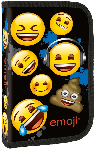 Penar școlar Derform - Emoji, cu 1 fermoar si doua clape