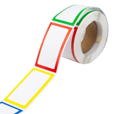 Rolă cu stickere dreptunghiulare colorate (200 buc/rola) - Default Title