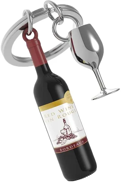 Breloc Metalmorphose - Red Wine + Glass