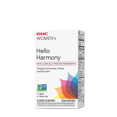 GNC Women`s Hello Harmony PMS, Formula pentru Echilibrul Hormonal, Emotional si Elasticitatea Pielii Femeilor | 90 cps