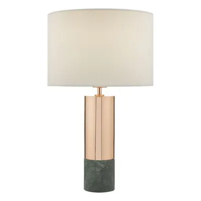 Veioza Digby Table Lamp Copper & Green Marble With Shade