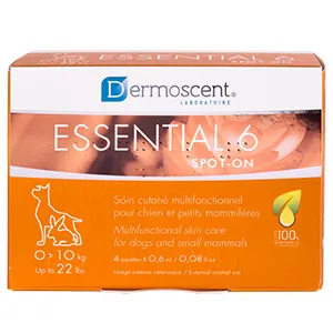 Dermoscent Essential 6 spot-on Câine 0-10 kg: 4 pipete, acizi grași esențiali