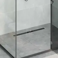 vidaXL Drenaj pentru duș cu capac din sticlă Negru 70 cm