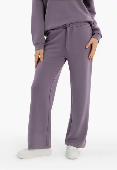 Pantaloni dama de trening - Comfort Fit - material flexibil - N-Eva - heather - Roz