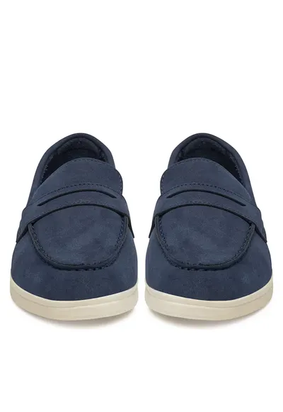 Mocasini dama bleumarin - tesatura