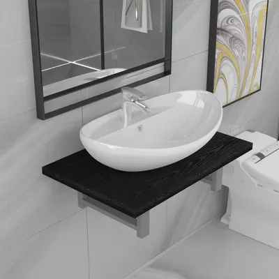 Gossi set mobilier de baie, 2 piese, negru, ceramica