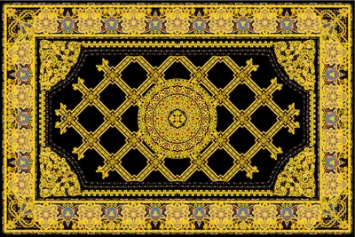 Gresie decorativa / covor ceramic Baroque Aswad 1218517-1B 120X180 (6 placi 60X60) lucioasa