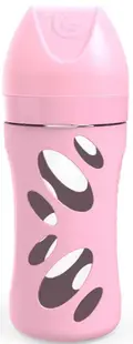 Biberon din sticla anti-colici Twistshake - Roz, 260 ml