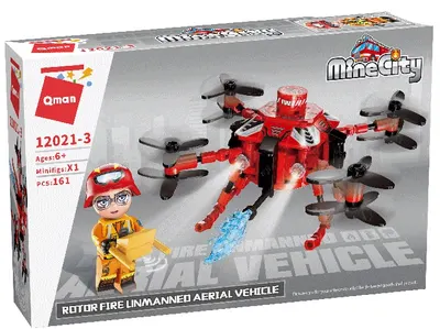 Constructor Qman - Foc, Drone, Mașină zburătoare, 161 piese
