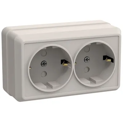 RSSh22-3-okm Dubla priza cu impamantare ing contact with protective shutter16A OKTAVA (cream)