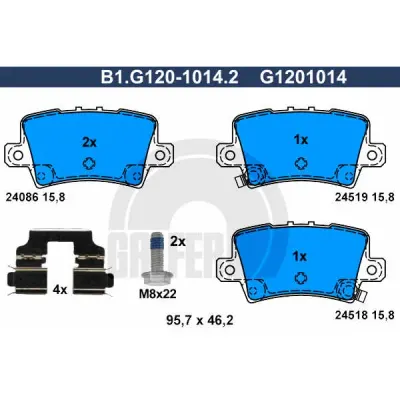 Set placute frana, frana disc GALFER B1.G120-1014.2