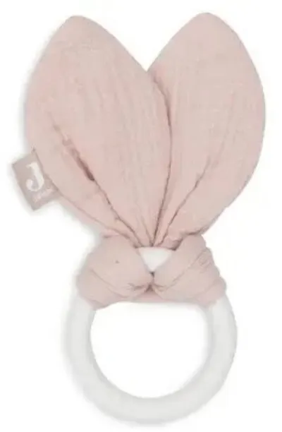 Jucărie de dentiție pentru bebeluși Jollein - Bunny Ears, Wild Rose
