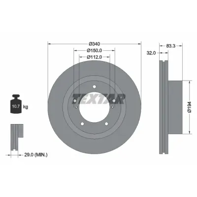 Disc frana TEXTAR 92204603
