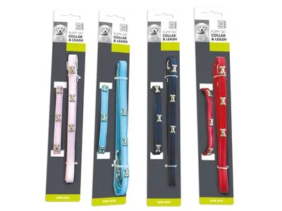 Zgarda si lesa pentru caini, neagra, ajustabila, lungime lesa 100 cm, lungime zgarda 30 cm