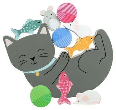 Joc de echilibru Orange Tree Toys - Kitty, 10 piese