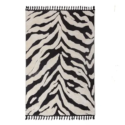 Covor alb-negru 133x190 cm Esra Zebra – Flair Rugs