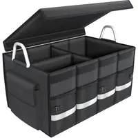 Organizator portbagaj auto, NewEvo, geanta multifunctionala, pliabil, 3 compartimente, impermeabil cu manere din aluminiu, banda reflectorizanta, 60 X