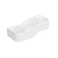 Lavoar dublu pentru copii, alb alpin, 90x39 cm, stanga, fara preaplin, 2 orificii pentru baterie, Geberit Bambini