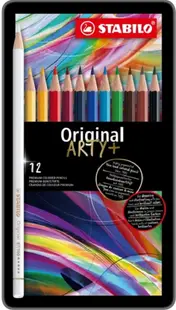 Creioane colorate Stabilo Arty - Original, 12 culori , cutie metalică