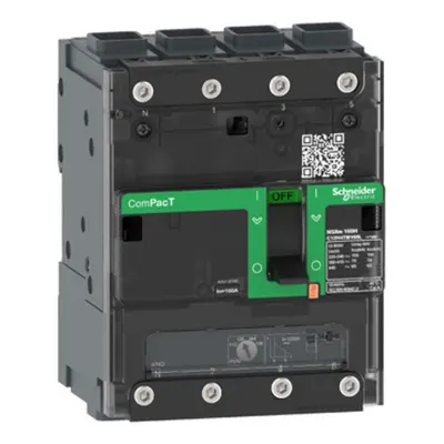 Intreruptor CompPacT NSXm E (16 kA la 415 VAC), 4P 4d, 125A TMD unitate de declansare, Conectori EverLink