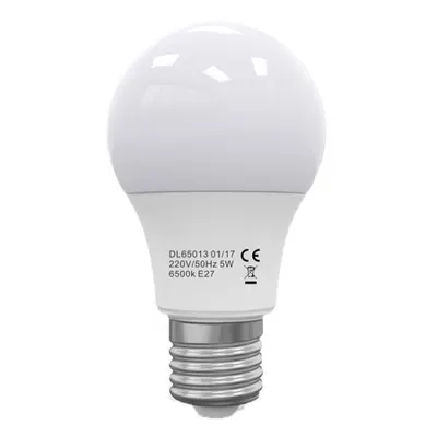 Bec Led E27, model glob A60, 5W=45W, 6400K, lumina rece, A60, ore functionare 15.000