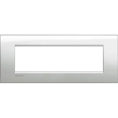 Rama ornament 7 module Bticino Living Light LNA4807GL, moonlight silver