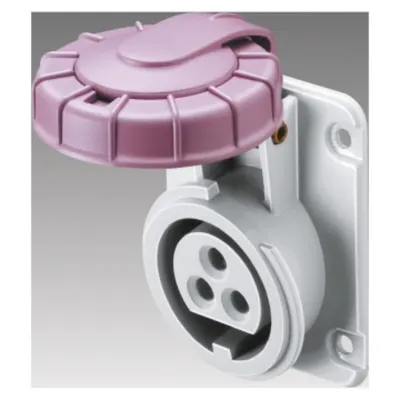 Priza industriala incastrata 10° - 3P 16A 20-25V 50-60HZ VIOLET - n.r. - Strangere cu surub