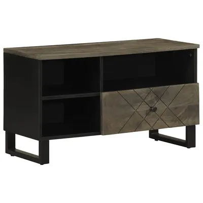 Gossi dulap tv, negru, 80x33x46 cm, lemn masiv de mango