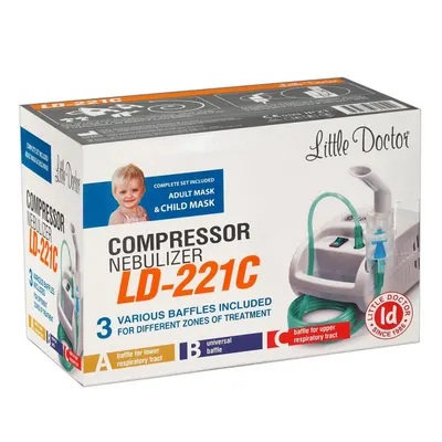 Aparat de aerosoli cu compresor Little Doctor LD-221C, dispensere pentru reglarea dimensiunii particulelor