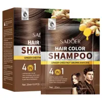 Sadoer Sampon colorant pentru par cu extract de ghimbir 25 ml x 10 buc Chestnut Brown