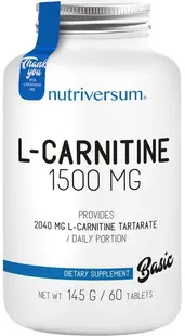 Basic L-Carnitine, 1500 mg, 60 tablete, Nutriversum