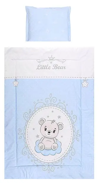 Lenjerie patut din 5 piese Lorelli - Cosy, urs , albastru