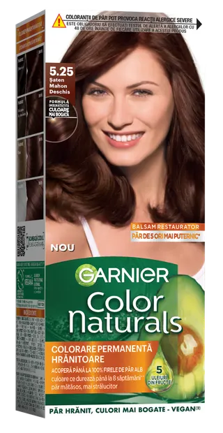 Vopsea de par permanenta Color Naturals 5.25 Saten Mahon Deschis, 112ml, Garnier